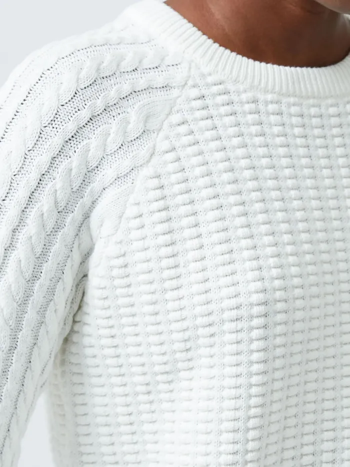 French Connection Mozart Popcorn Cable Knit Jumper Winter White Woman Jumpers and Cardigans