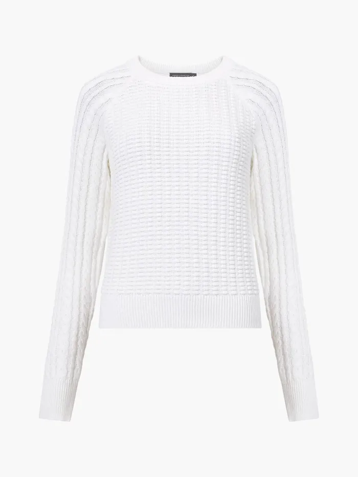French Connection Mozart Popcorn Cable Knit Jumper Winter White Woman Jumpers and Cardigans