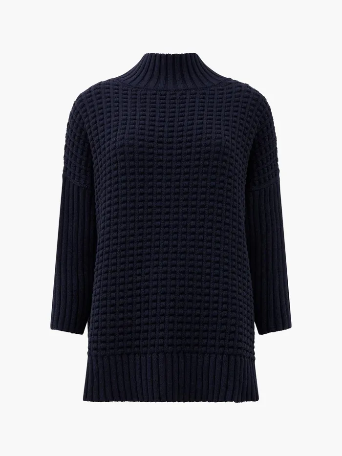 French Connection Mozart Popcorn High Neck Jumper Nocturnal Woman Jumpers and Cardigans