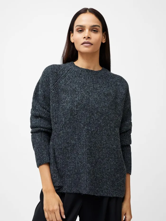 French Connection Raglan Sleeve Jumper Charcoal Woman Jumpers and Cardigans
