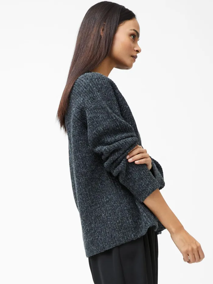 French Connection Raglan Sleeve Jumper Charcoal Woman Jumpers and Cardigans