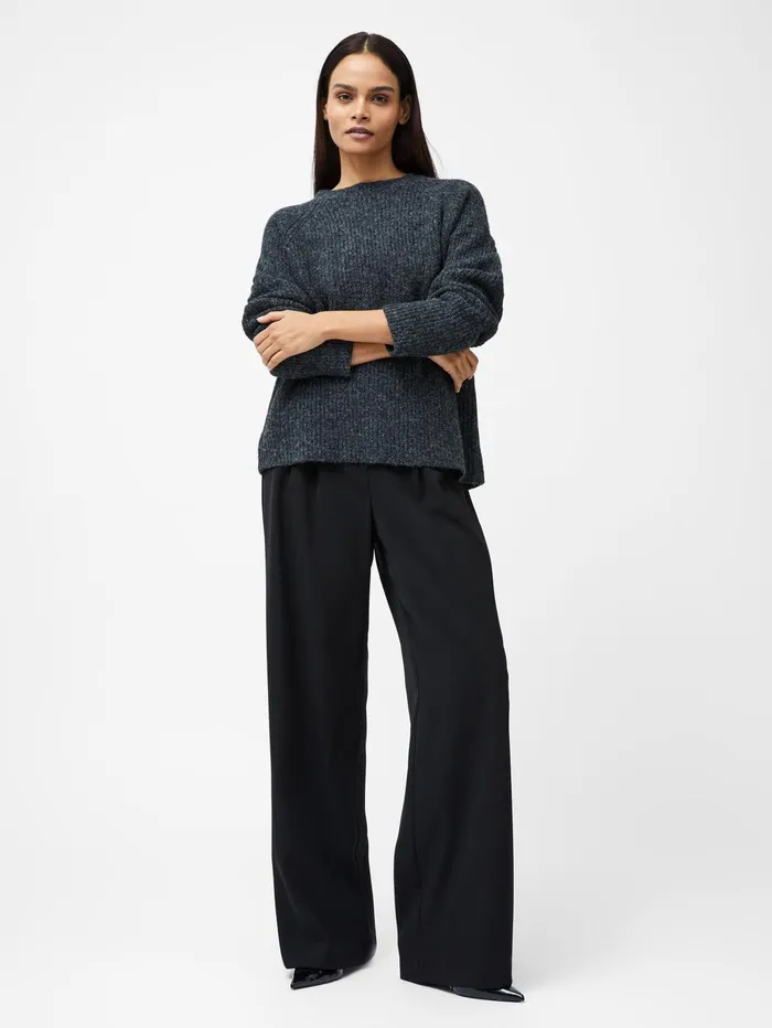 French Connection Raglan Sleeve Jumper Charcoal Woman Jumpers and Cardigans