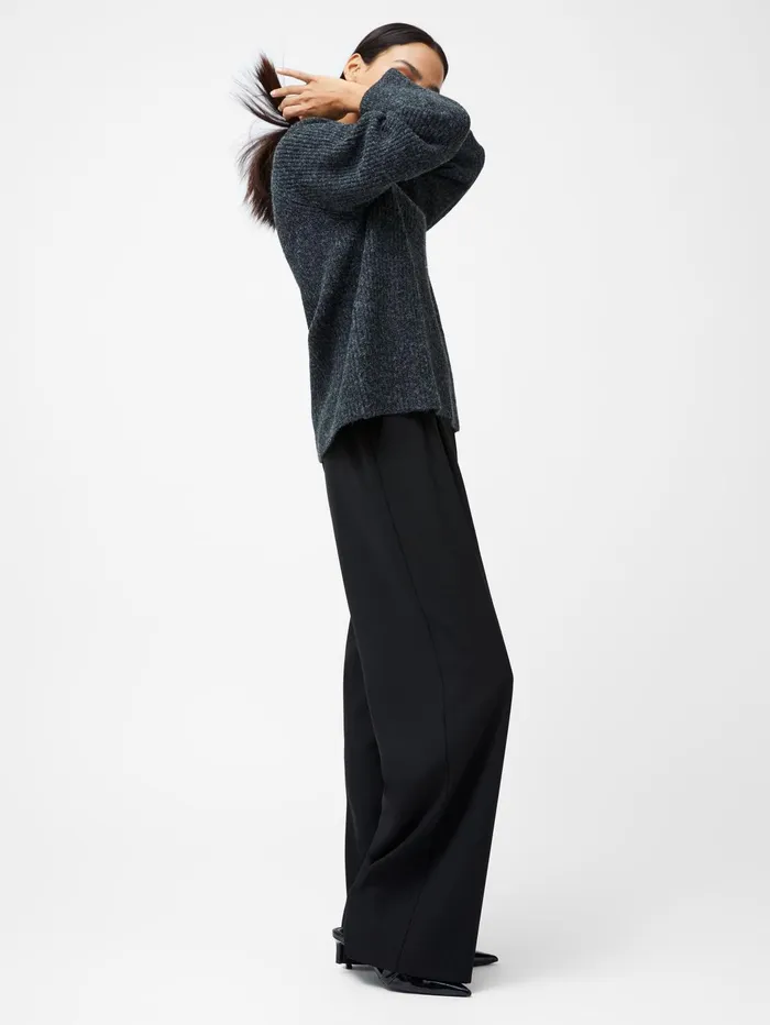 French Connection Raglan Sleeve Jumper Charcoal Woman Jumpers and Cardigans
