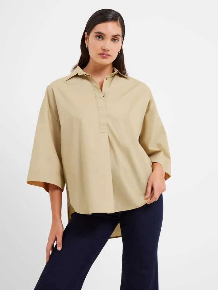 French Connection Rhodes Poplin Popover Shirt Woman Tops