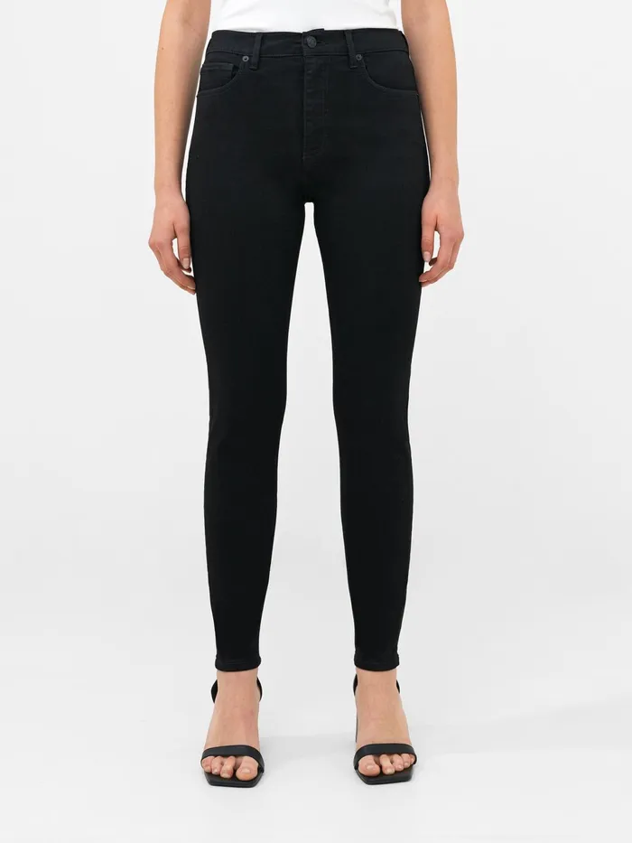 French Connection Soft Stretch Denim High Rise Skinny Jeans 30 Inch Black Woman Trousers