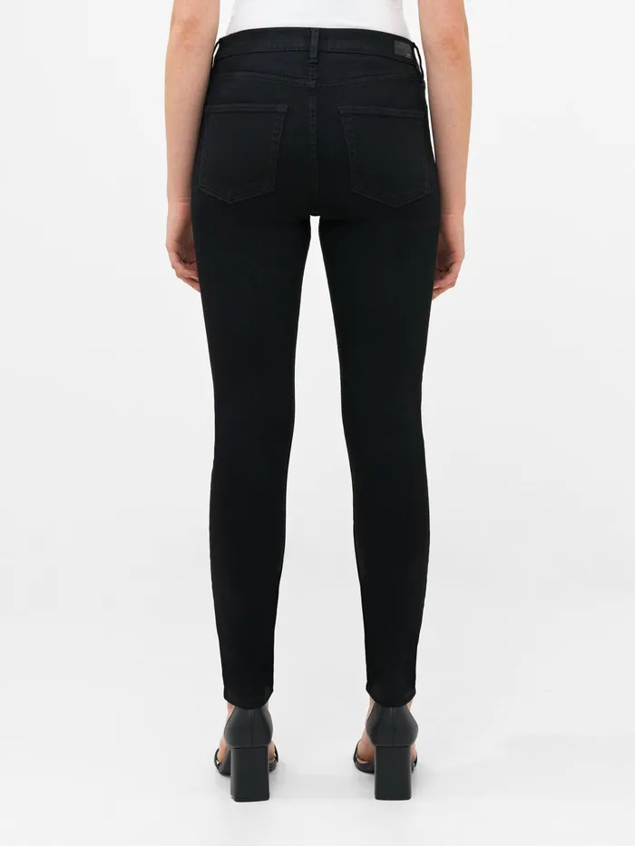 French Connection Soft Stretch Denim High Rise Skinny Jeans 30 Inch Black Woman Trousers