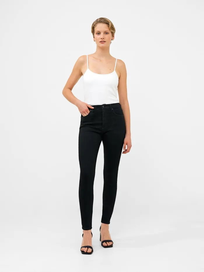 French Connection Soft Stretch Denim High Rise Skinny Jeans 30 Inch Black Woman Trousers
