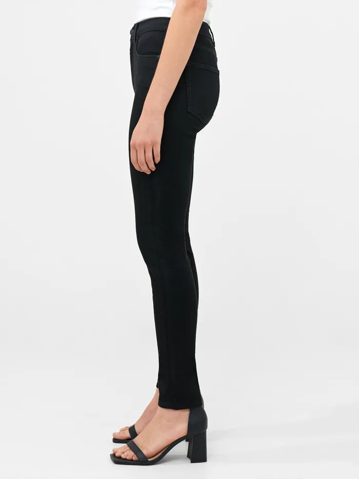 French Connection Soft Stretch Denim High Rise Skinny Jeans 30 Inch Black Woman Trousers