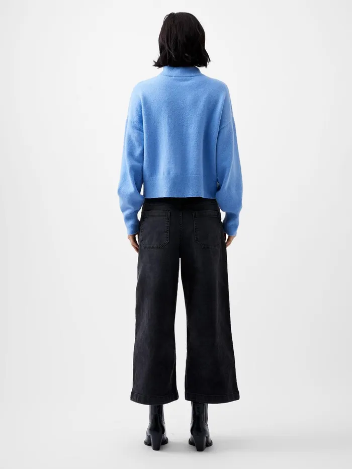 French Connection Vhari Recycled Grown On Neck Jumper Dusted Blue Woman Jumpers and Cardigans
