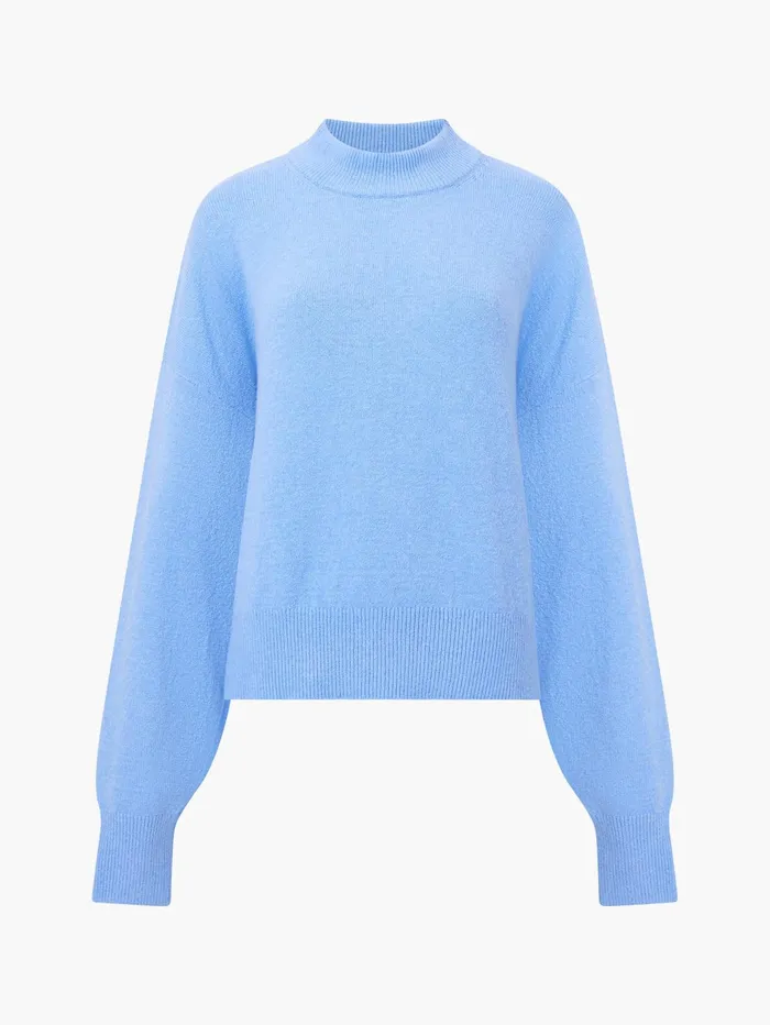French Connection Vhari Recycled Grown On Neck Jumper Dusted Blue Woman Jumpers and Cardigans
