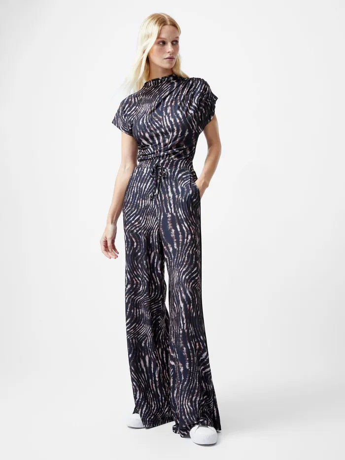French Connection Zina Portia Wide Leg Printed Trousers Brown Multi Woman Trousers French Connection Zina Portia Wide Leg Printed Trousers Brown Multi Woman Trousers