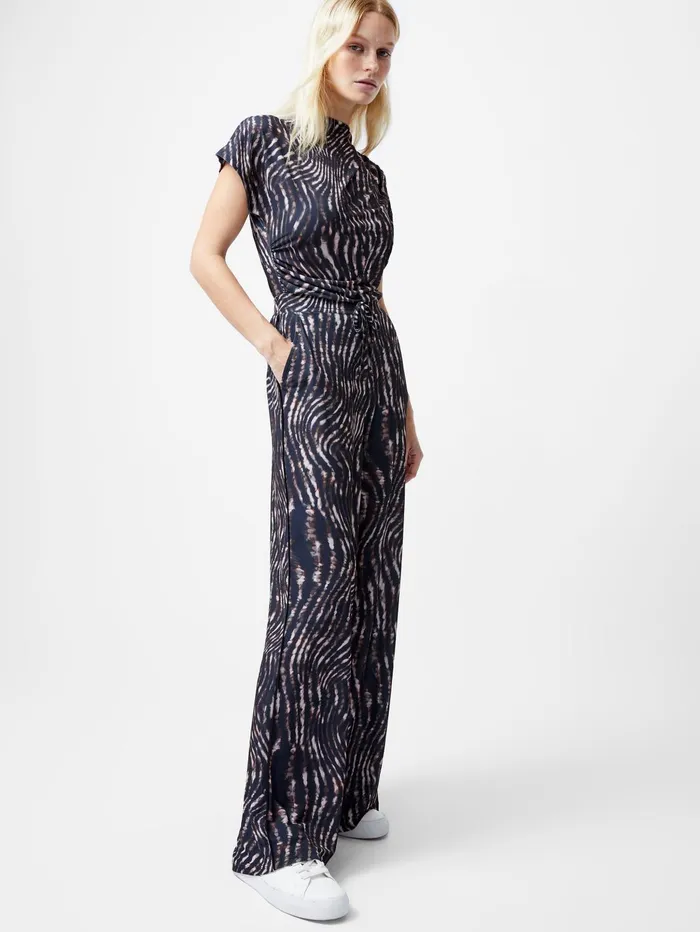 French Connection Zina Portia Wide Leg Printed Trousers Brown Multi Woman Trousers