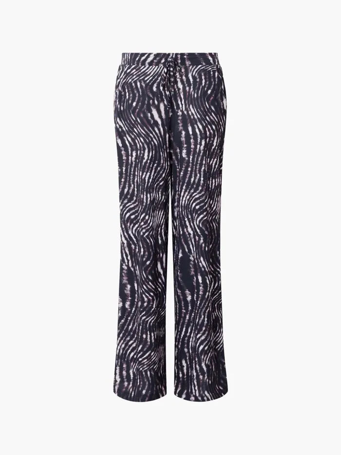 French Connection Zina Portia Wide Leg Printed Trousers Brown Multi Woman Trousers