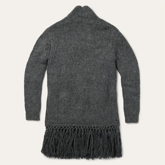 Fringe Jackets Women Stetson Charcoal Fringed Cardigan Grey