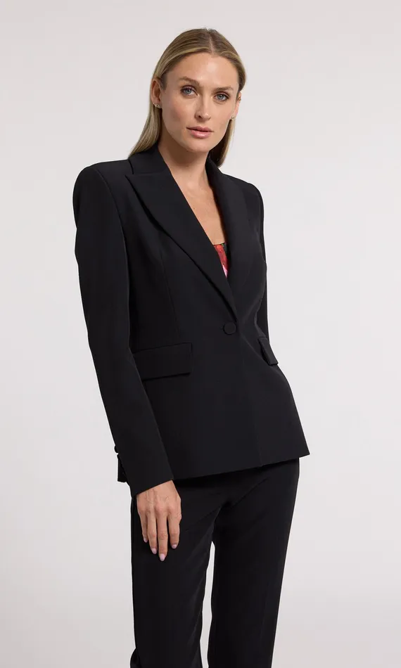 Generation Love Clothing Aimee Crepe Blazer Black Women Blazers and Jackets