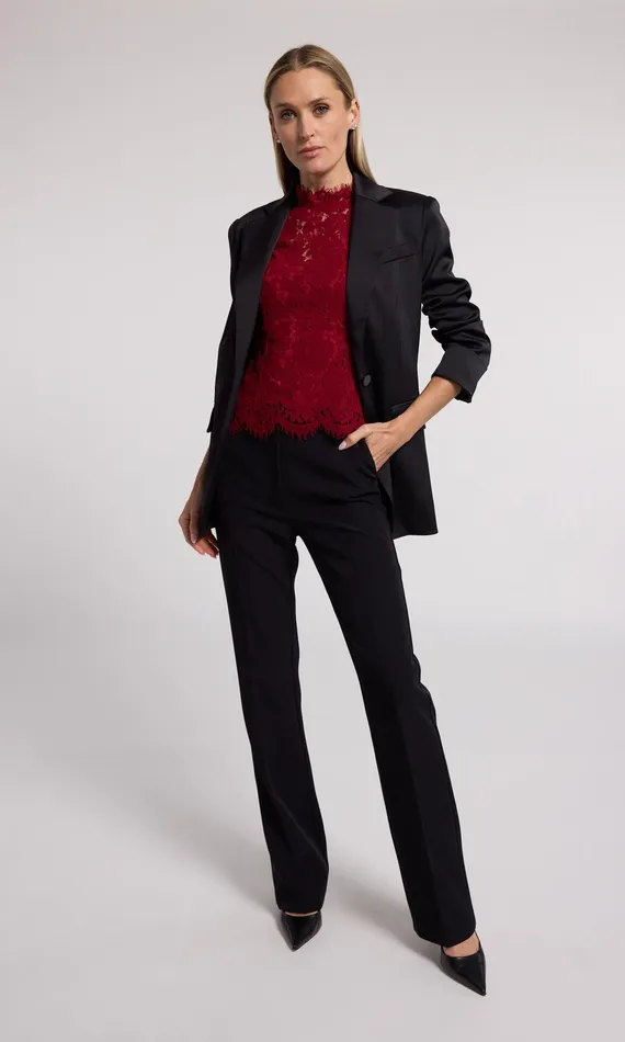 Generation Love Clothing Drea Satin Blazer Black Women Blazers and Jackets