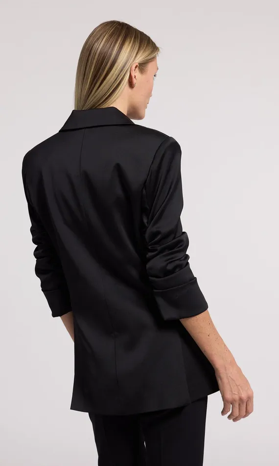 Generation Love Clothing Drea Satin Blazer Black Women Blazers and Jackets