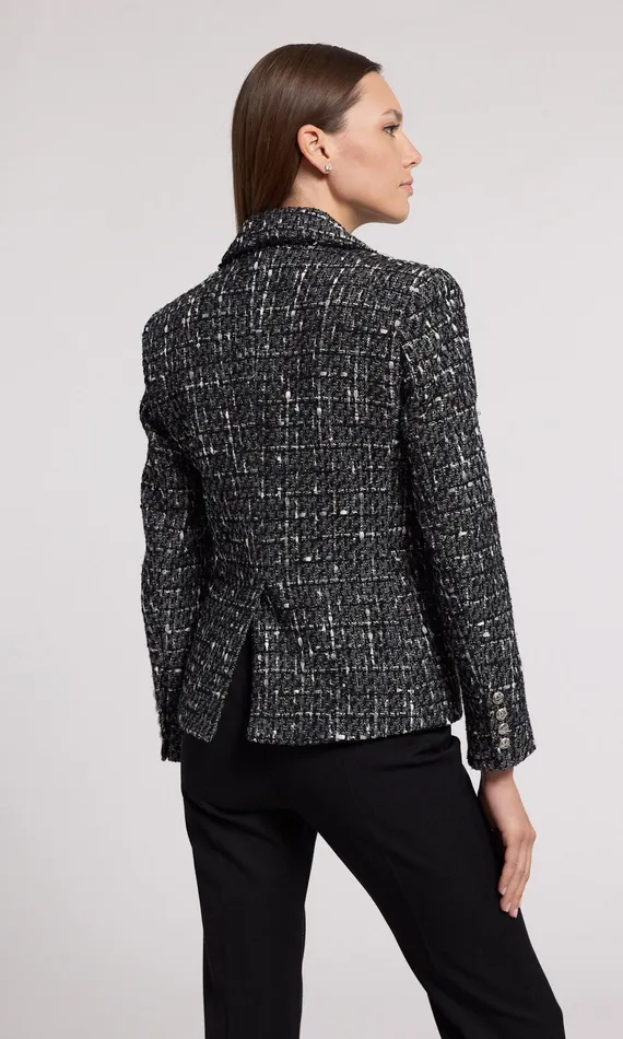 Generation Love Clothing Eliza Tweed Blazer Grey Multi Women Blazers and Jackets