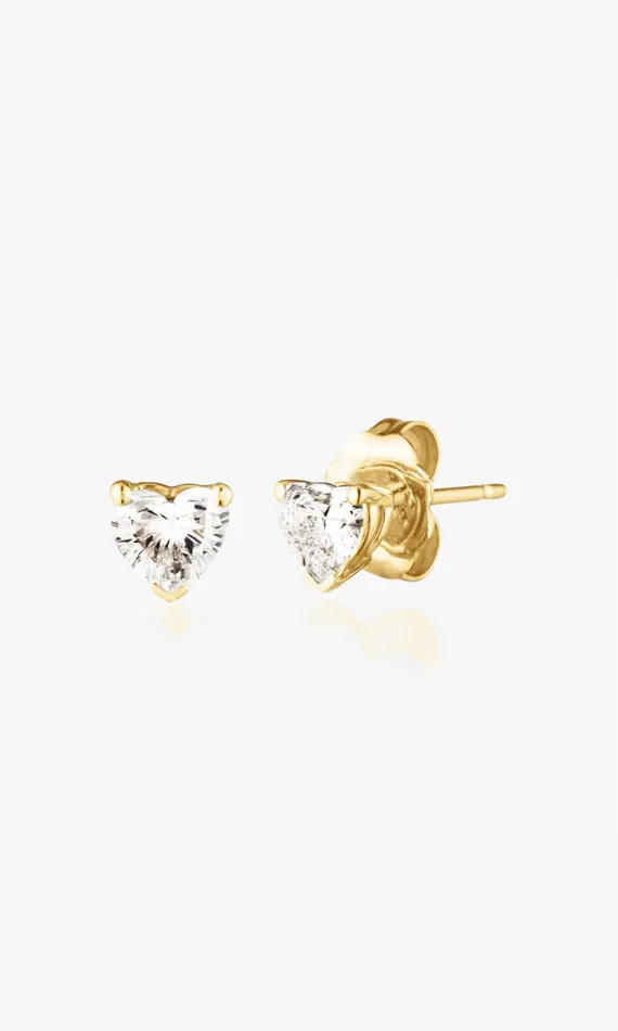 Generation Love Clothing Le Premier Amour Heart Cut Single Stud 24 Carat Yellow Gold Women Fine Jewelry Generation Love Clothing Le Premier Amour Heart Cut Single Stud 24 Carat Yellow Gold Women Fine Jewelry