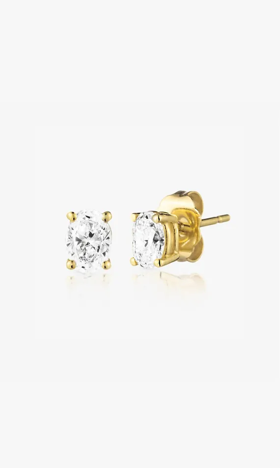 Generation Love Clothing Le Premier Amour Oval Cut Single Stud 26 Carat Yellow Gold Women Fine Jewelry Generation Love Clothing Le Premier Amour Oval Cut Single Stud 26 Carat Yellow Gold Women Fine Jewelry