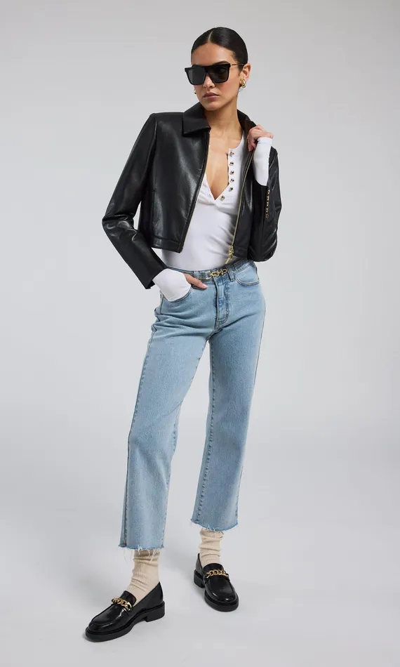 Generation Love Clothing Lola Vegan Leather Jacket Black Women Blazers and Jackets