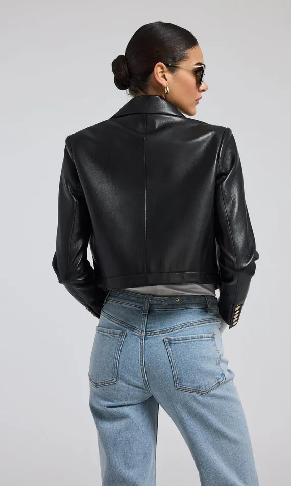 Generation Love Clothing Lola Vegan Leather Jacket Black Women Blazers and Jackets