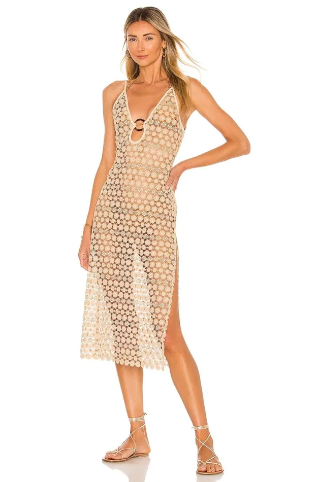 Genesis Midi Dress Sandstone Women Lovers and Friends Swimsuits and CoverUps