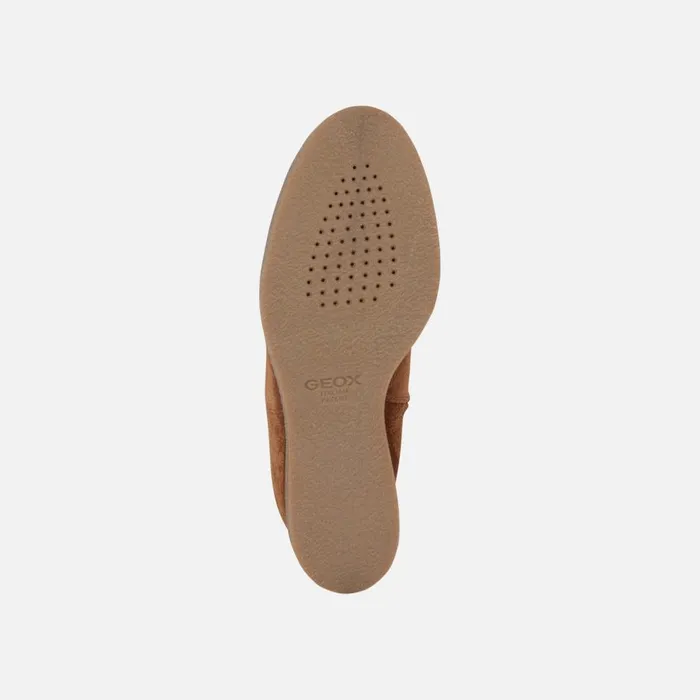 Geox Ankle Boots ELIDEA WEDGE Ankle Boots With Wedge Camel Woman Geox Dark Camel 8211 Woman