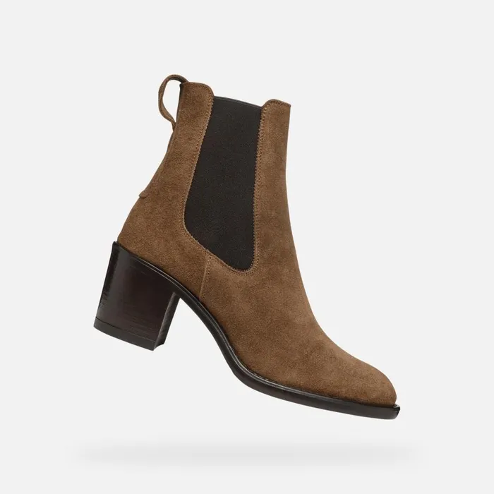 Geox Ankle Boots FARNIA WOMAN Mud Medium Heel Ankle Boots Mud 8211 Woman