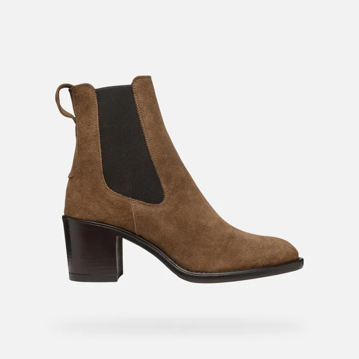 Geox Ankle Boots FARNIA WOMAN Mud Medium Heel Ankle Boots Mud 8211 Woman