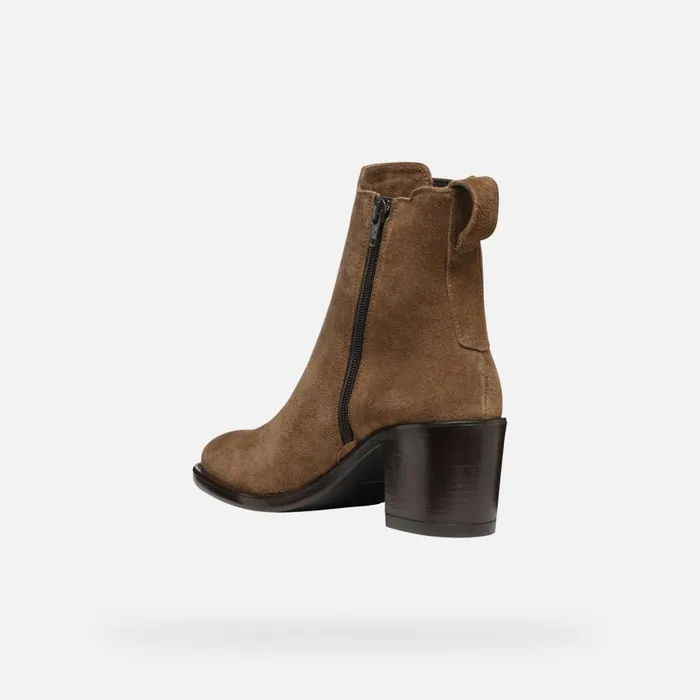 Geox Ankle Boots FARNIA WOMAN Mud Medium Heel Ankle Boots Mud 8211 Woman