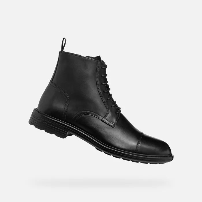 Geox Ankle Boots WALK PLEASURE MAN Black Ankle Boots With Laces Black 8211 Man Geox Ankle Boots WALK PLEASURE MAN Black Ankle Boots With Laces Black 8211 Man