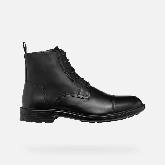 Geox Ankle Boots WALK PLEASURE MAN Black Ankle Boots With Laces Black 8211 Man