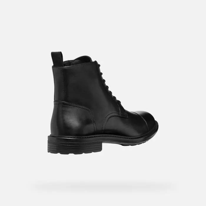 Geox Ankle Boots WALK PLEASURE MAN Black Ankle Boots With Laces Black 8211 Man