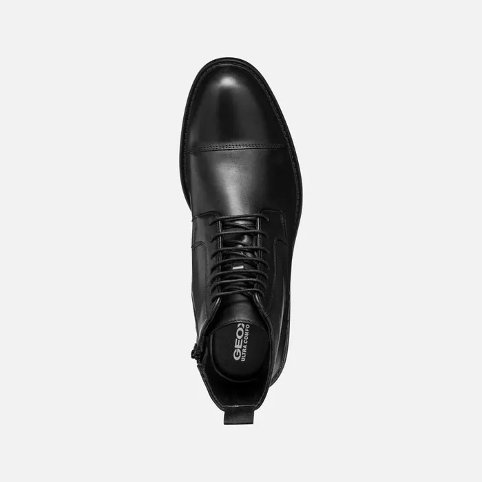 Geox Ankle Boots WALK PLEASURE MAN Black Ankle Boots With Laces Black 8211 Man