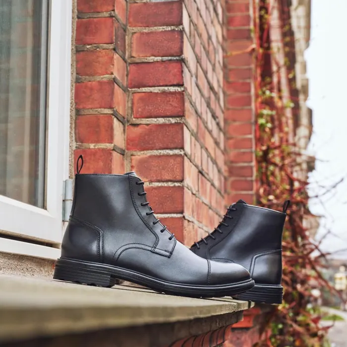 Geox Ankle Boots WALK PLEASURE MAN Black Ankle Boots With Laces Black 8211 Man