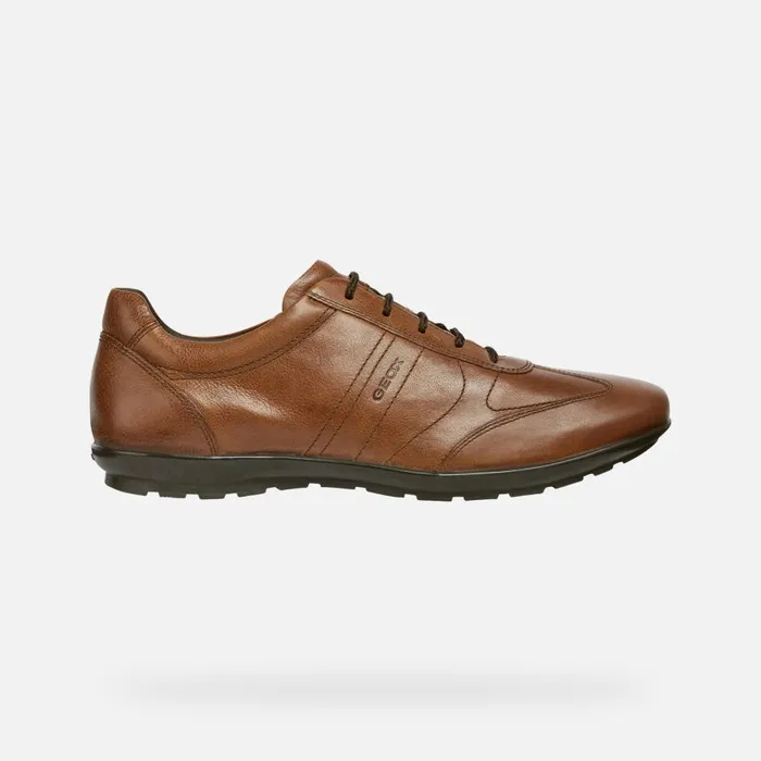 Geox Casual Shoes SYMBOL Men039s Browncotto Leather Shoes Geox Brown Cotto 8211 Man