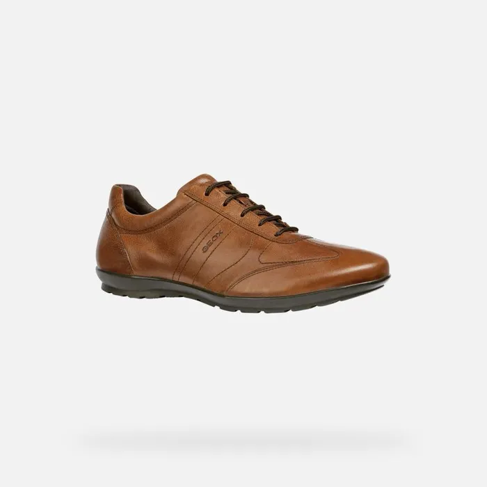 Geox Casual Shoes SYMBOL Men039s Browncotto Leather Shoes Geox Brown Cotto 8211 Man