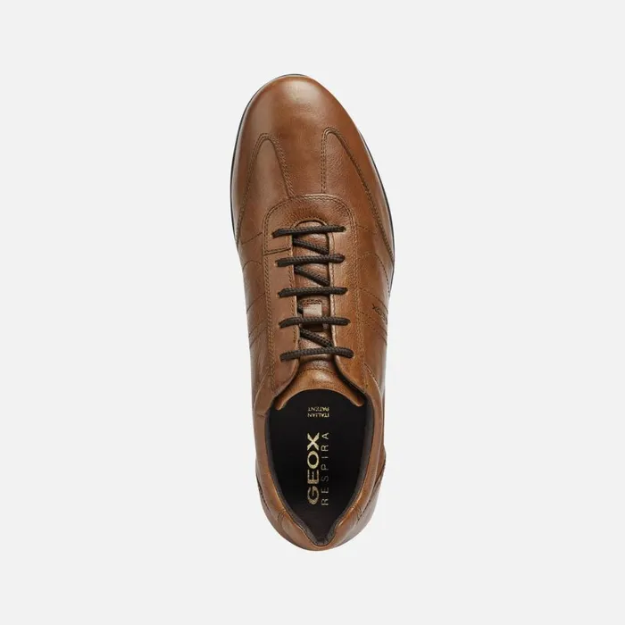 Geox Casual Shoes SYMBOL Men039s Browncotto Leather Shoes Geox Brown Cotto 8211 Man