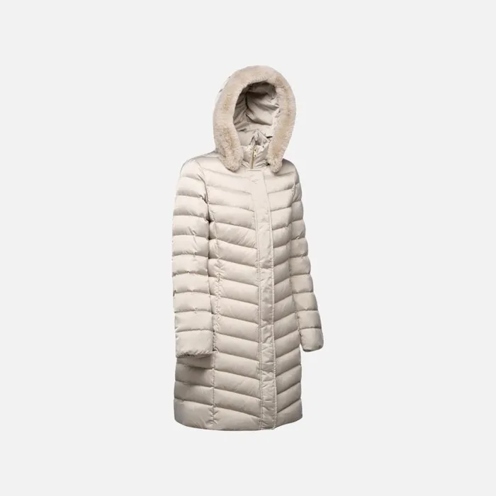 Geox Down Jackets BETTANIE WOMAN String Fulllength Quilted Coat String 8211 Woman
