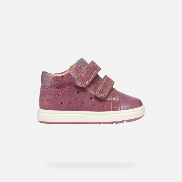Geox First Steps BIGLIA BABY GIRL Dark Pink Sneakers With Straps Dark Pink 8211 Kids