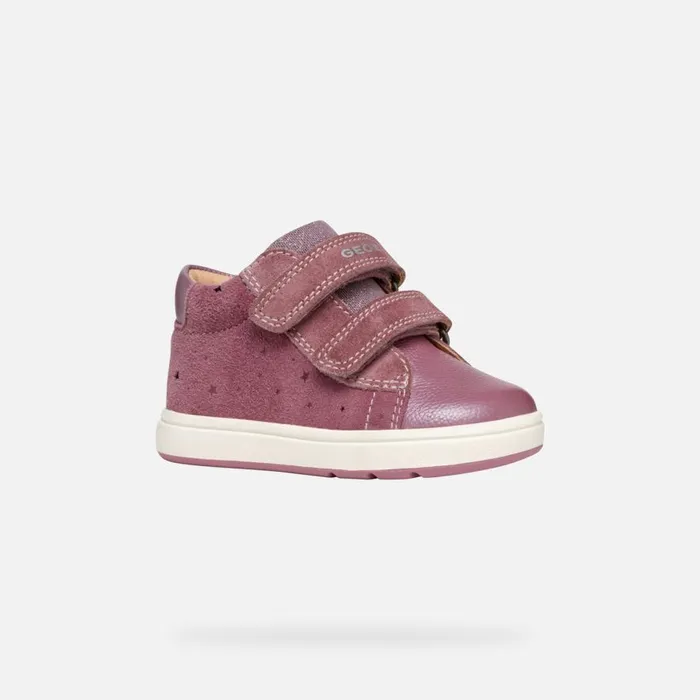 Geox First Steps BIGLIA BABY GIRL Dark Pink Sneakers With Straps Dark Pink 8211 Kids