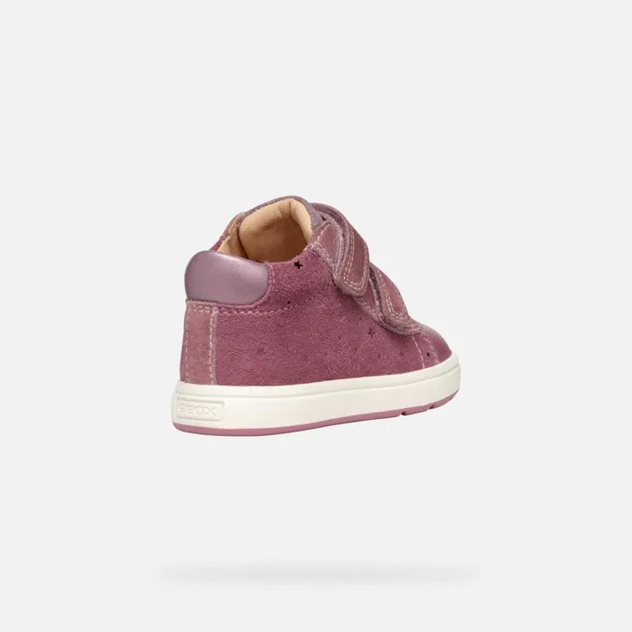 Geox First Steps BIGLIA BABY GIRL Dark Pink Sneakers With Straps Dark Pink 8211 Kids
