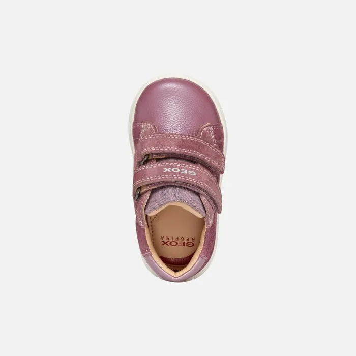 Geox First Steps BIGLIA BABY GIRL Dark Pink Sneakers With Straps Dark Pink 8211 Kids