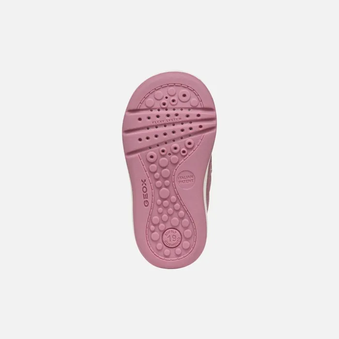 Geox First Steps BIGLIA BABY GIRL Dark Pink Sneakers With Straps Dark Pink 8211 Kids