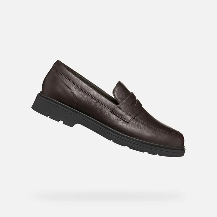 Geox Formal Shoes SPHERICA EC1 MAN Coffee Leather Loafers Coffee 8211 Man