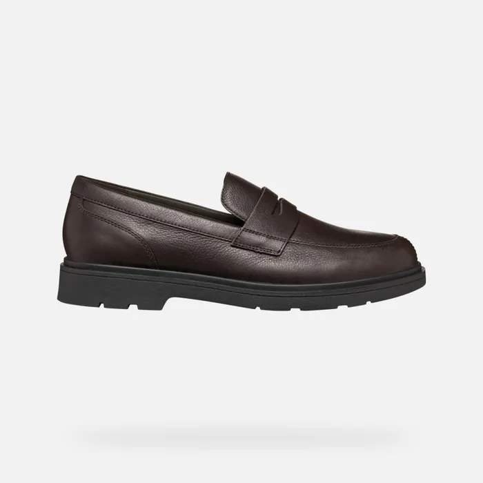 Geox Formal Shoes SPHERICA EC1 MAN Coffee Leather Loafers Coffee 8211 Man