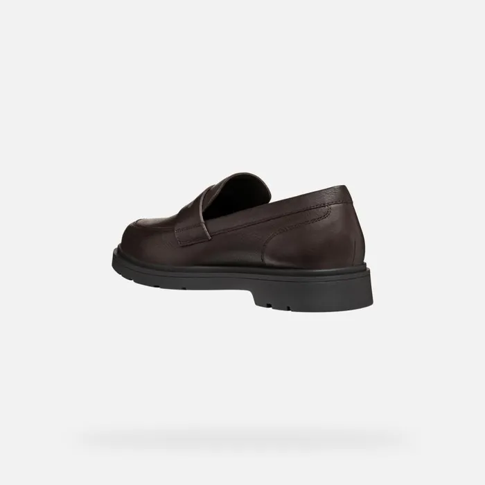 Geox Formal Shoes SPHERICA EC1 MAN Coffee Leather Loafers Coffee 8211 Man
