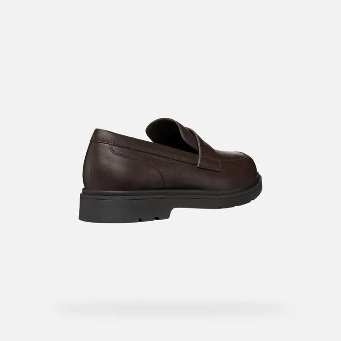 Geox Formal Shoes SPHERICA EC1 MAN Coffee Leather Loafers Coffee 8211 Man