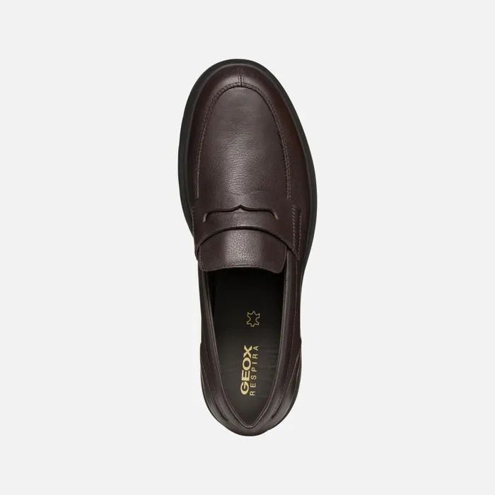 Geox Formal Shoes SPHERICA EC1 MAN Coffee Leather Loafers Coffee 8211 Man
